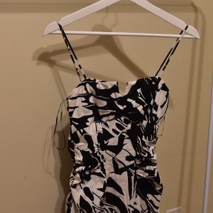 Black and white pattern strap dress